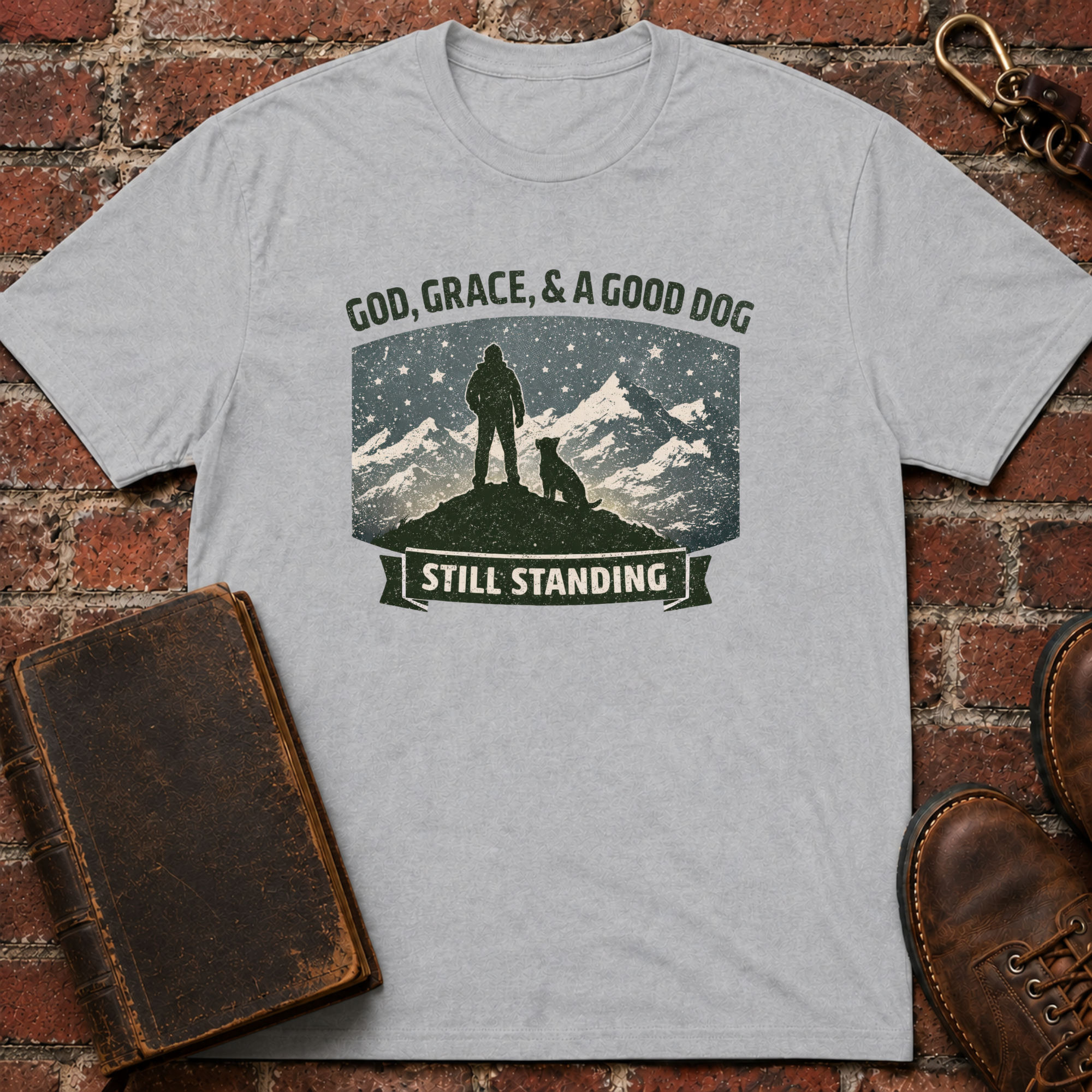 God Grace & A Good Dog Still Standing T-Shirt