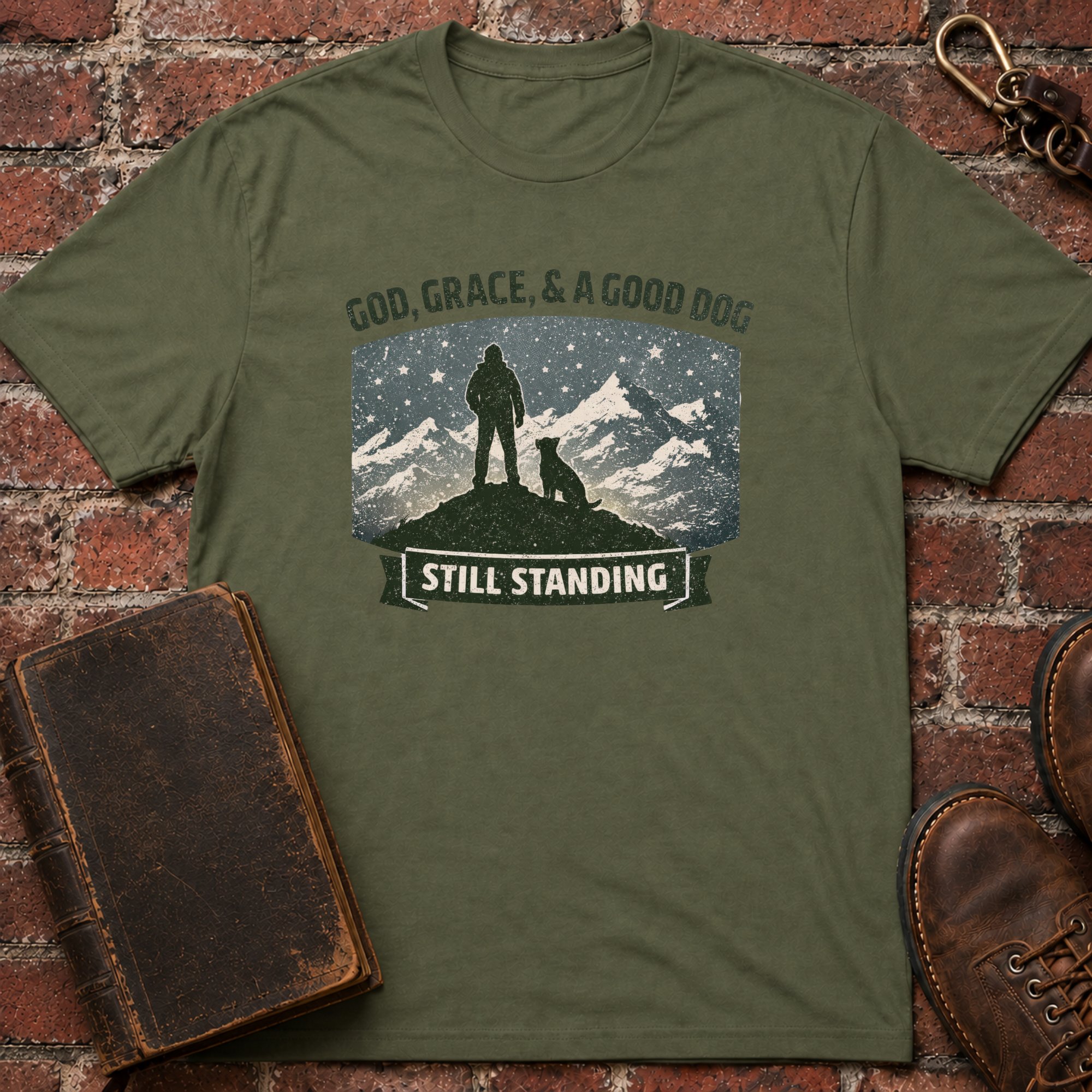 God Grace & A Good Dog Still Standing T-Shirt
