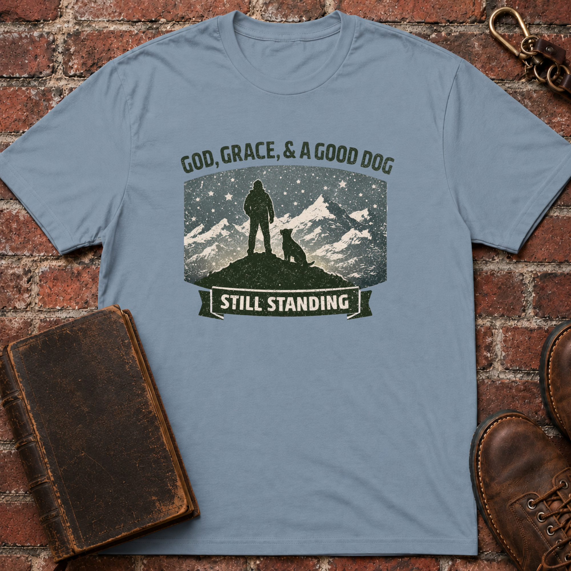 God Grace & A Good Dog Still Standing T-Shirt