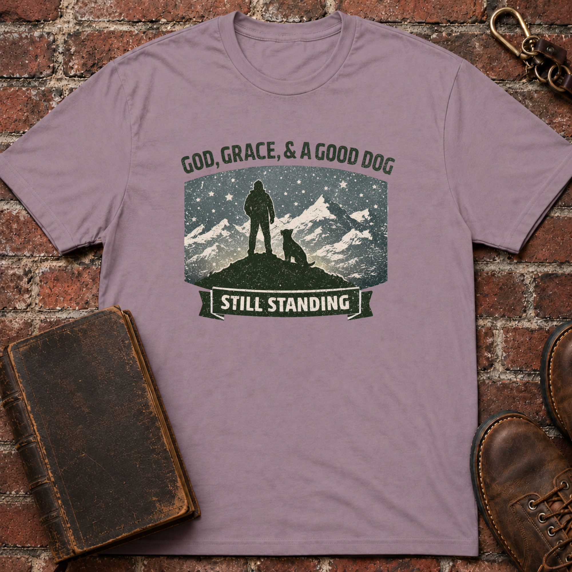 God Grace & A Good Dog Still Standing T-Shirt
