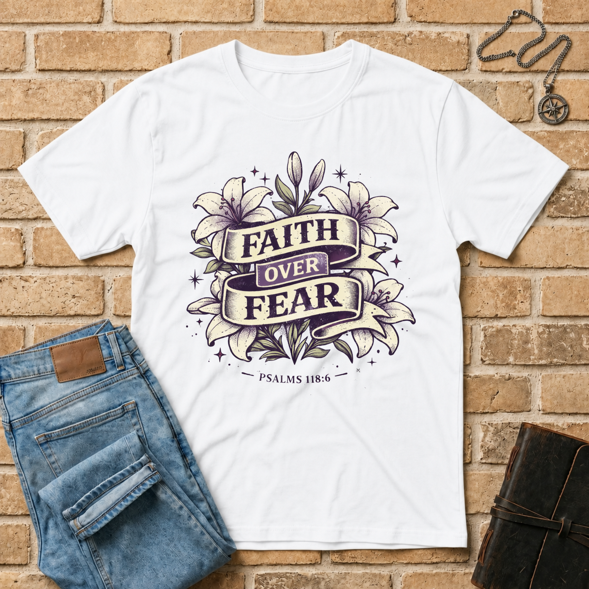 Faith Over Fear Flower T-Shirt