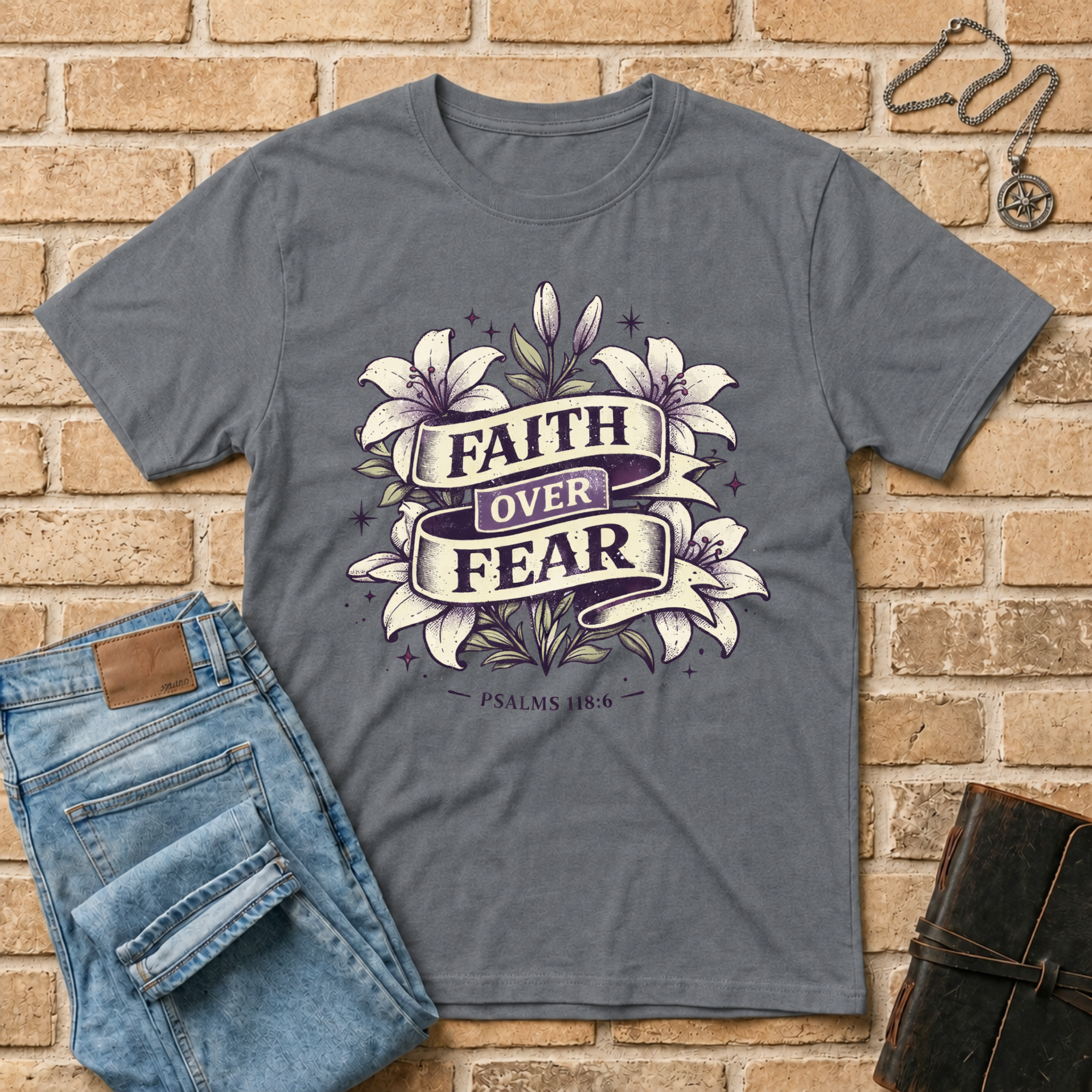 Faith Over Fear Flower T-Shirt