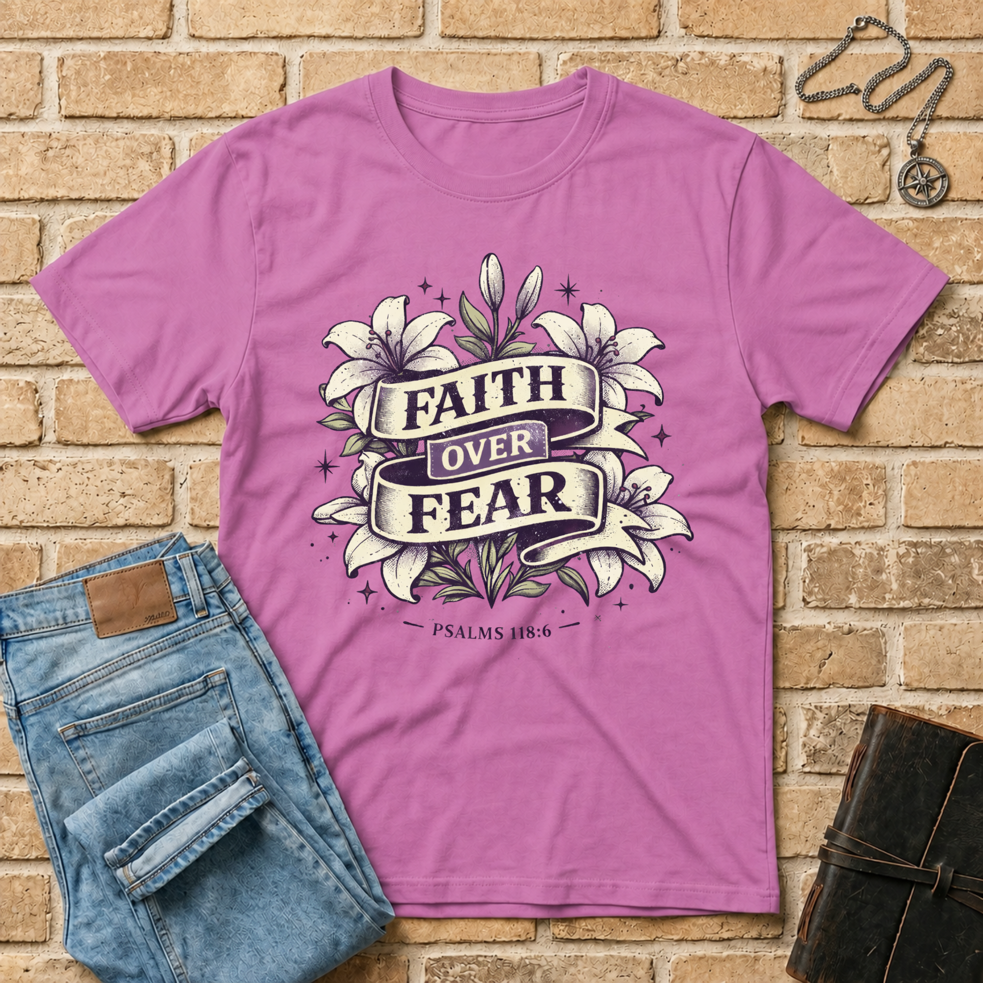 Faith Over Fear Flower T-Shirt