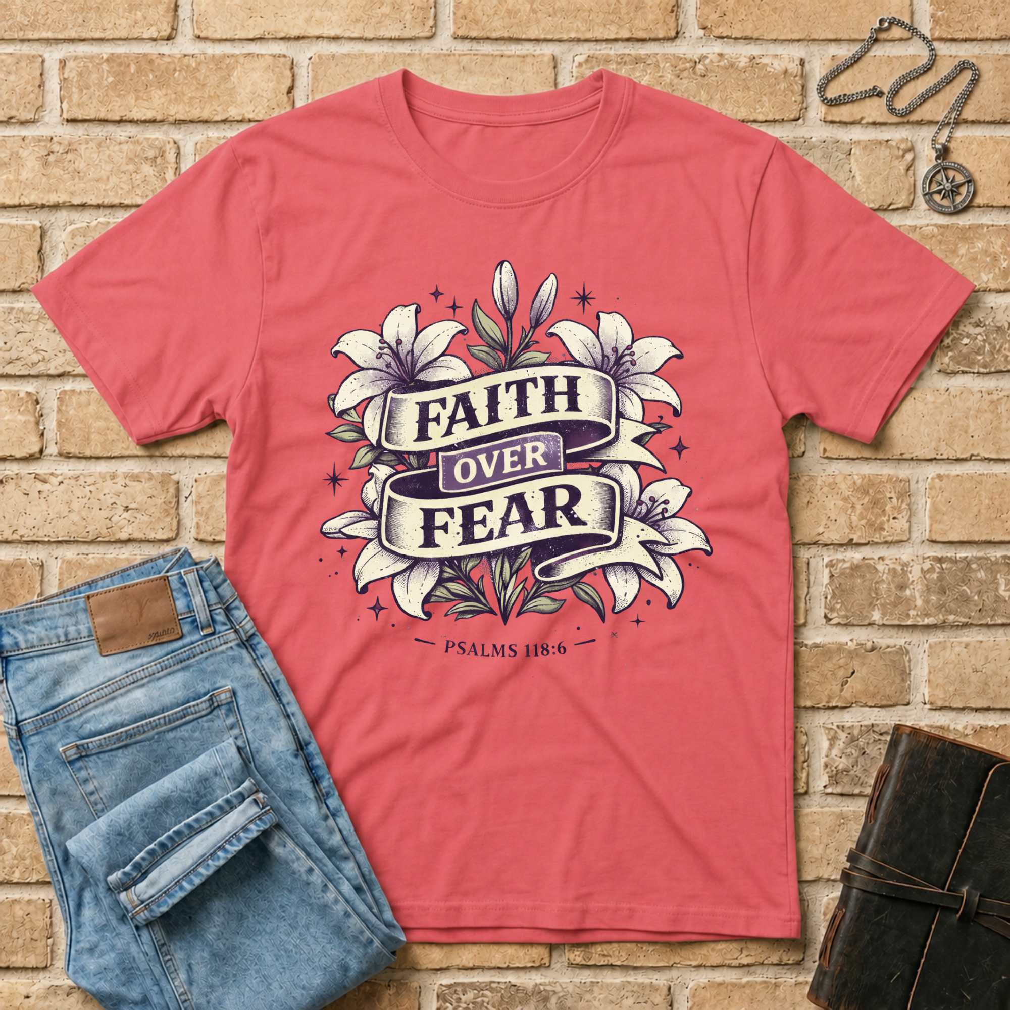 Faith Over Fear Flower T-Shirt