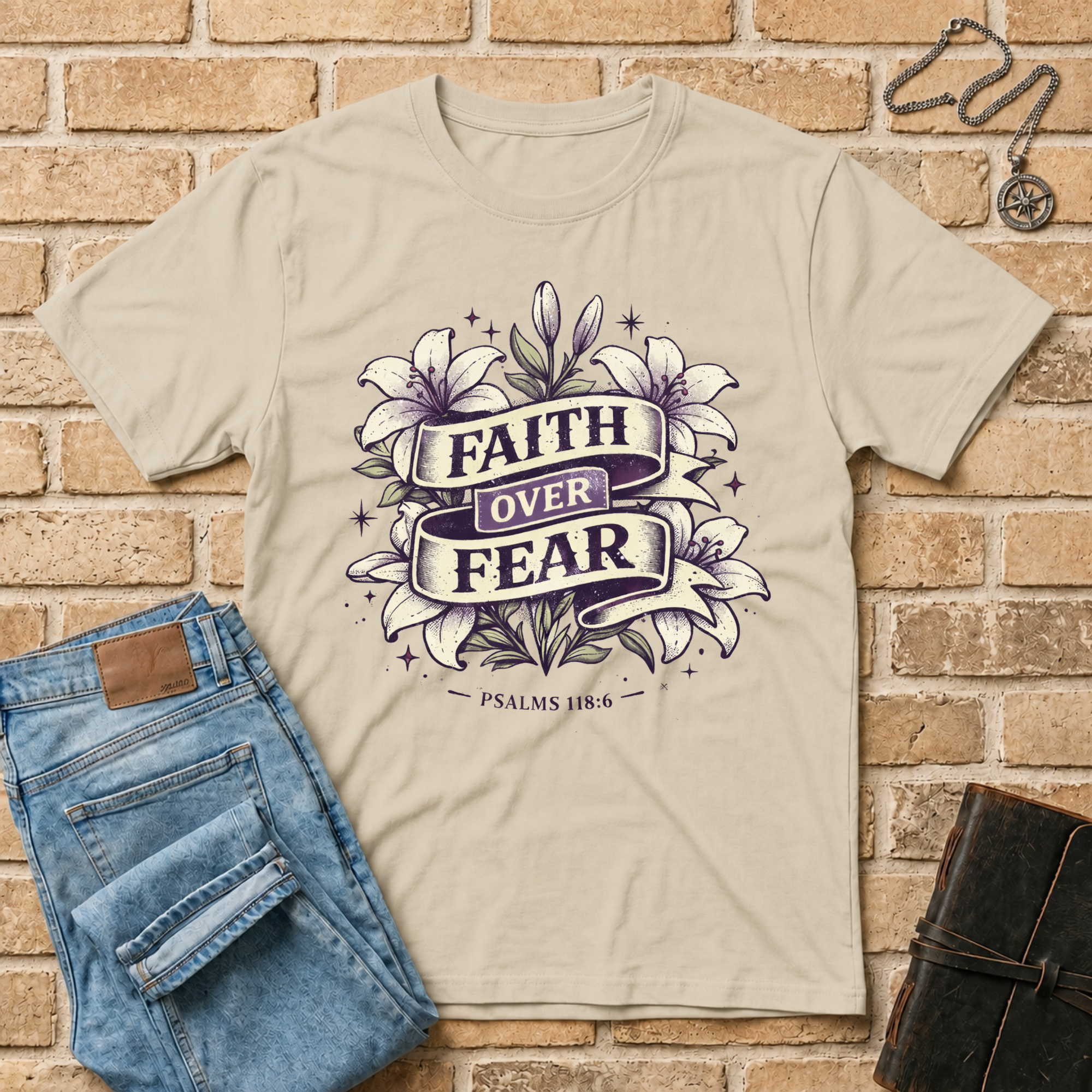 Faith Over Fear Flower T-Shirt