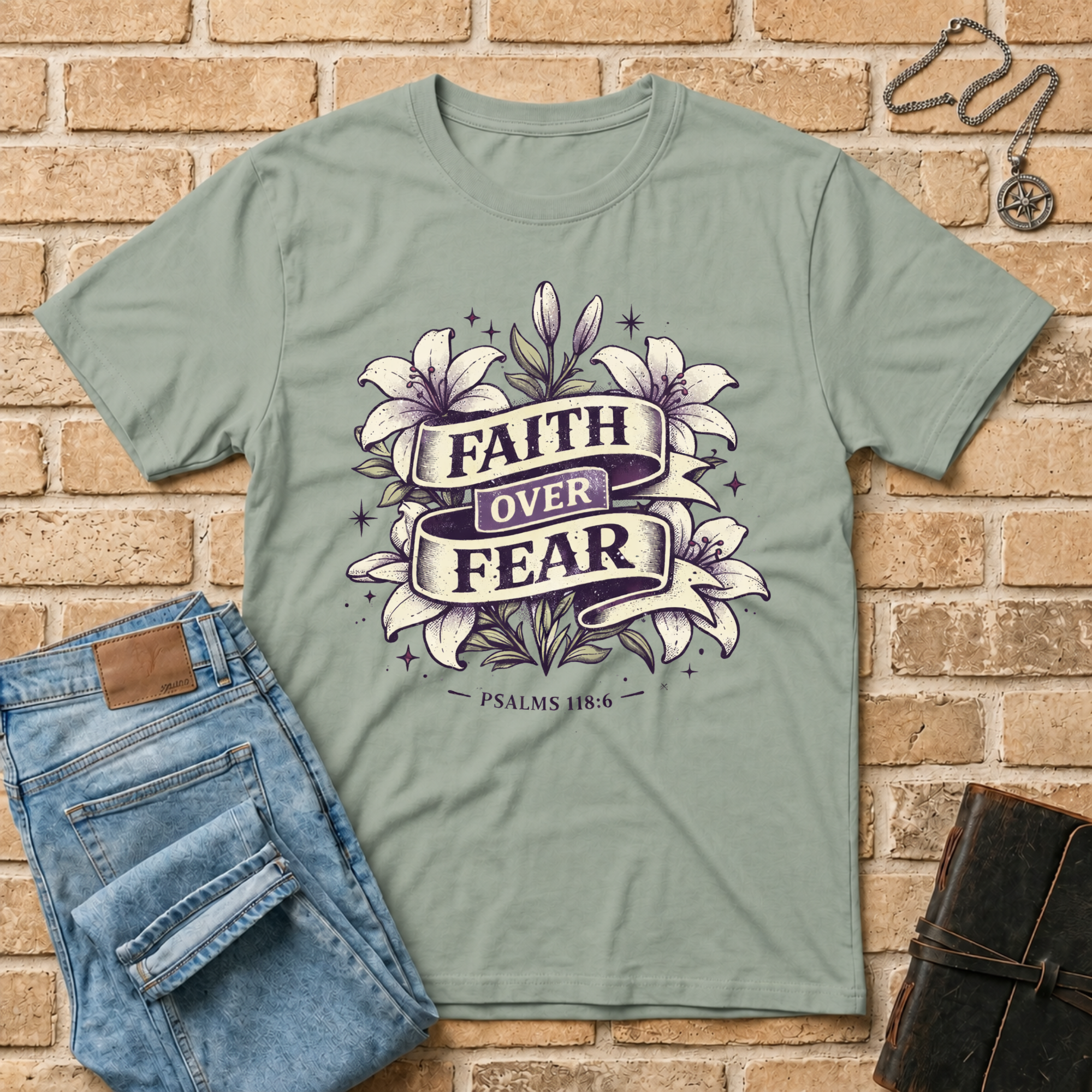 Faith Over Fear Flower T-Shirt