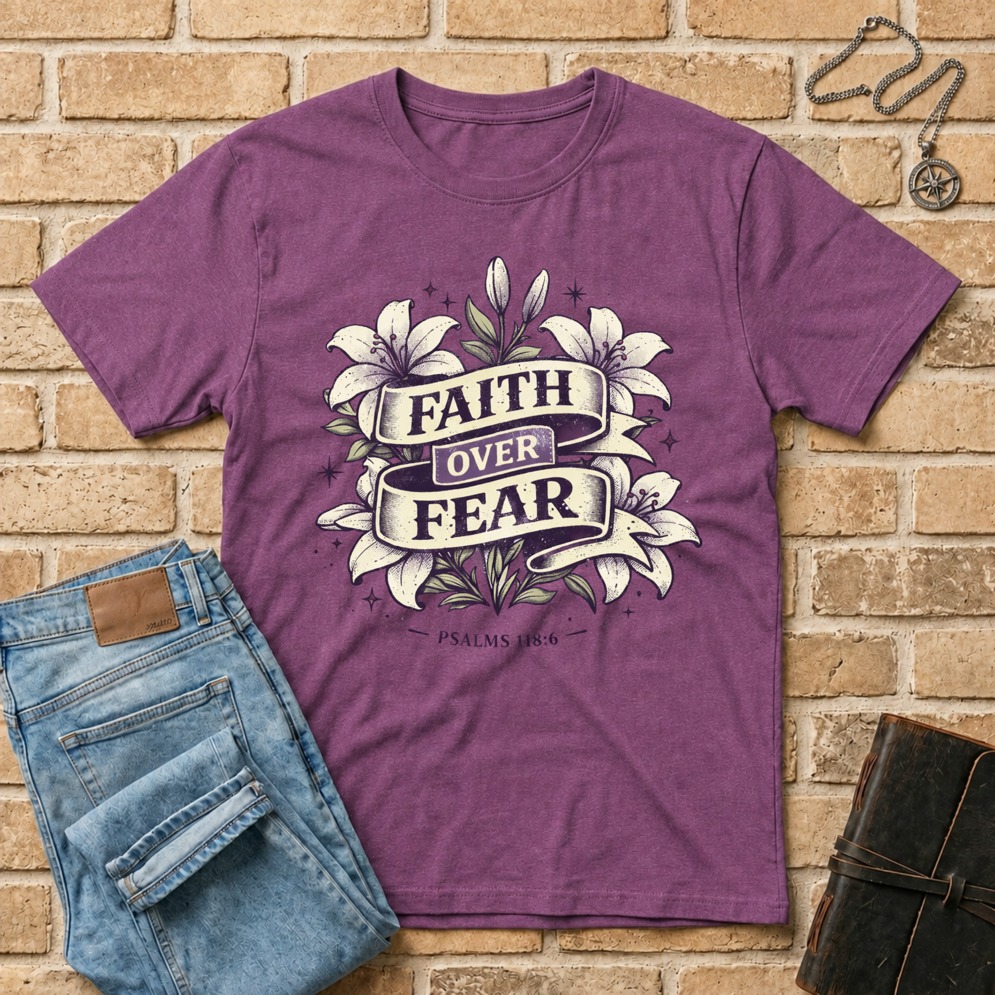 Faith Over Fear Flower T-Shirt